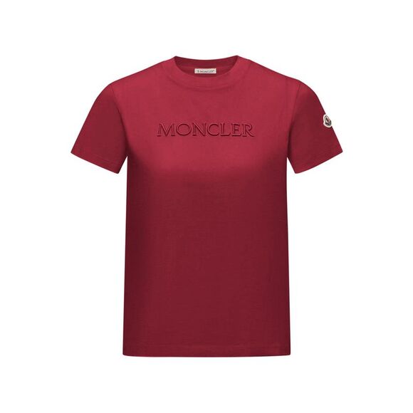 Moncler Women Cotton T-Shirt With Embroidered Tone-On-Tone Logo